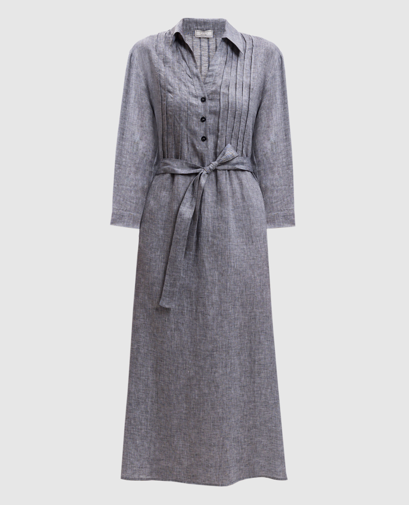 

Gray linen shirt dress with belt Peserico, Grey