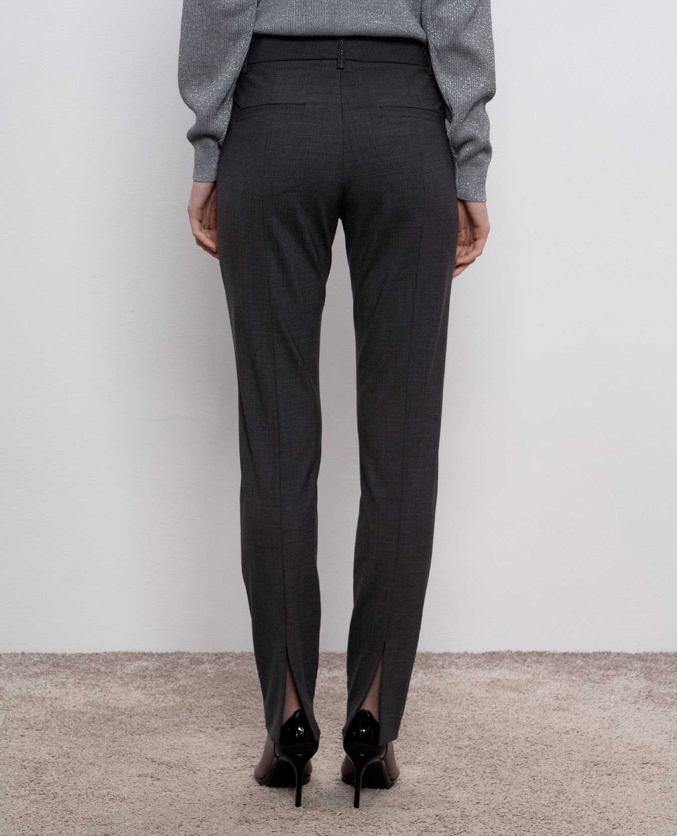 

Gray wool pants with monil chain Brunello Cucinelli, Grey
