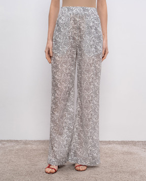 Ermanno Scervino White floral print pants D464P707YZV