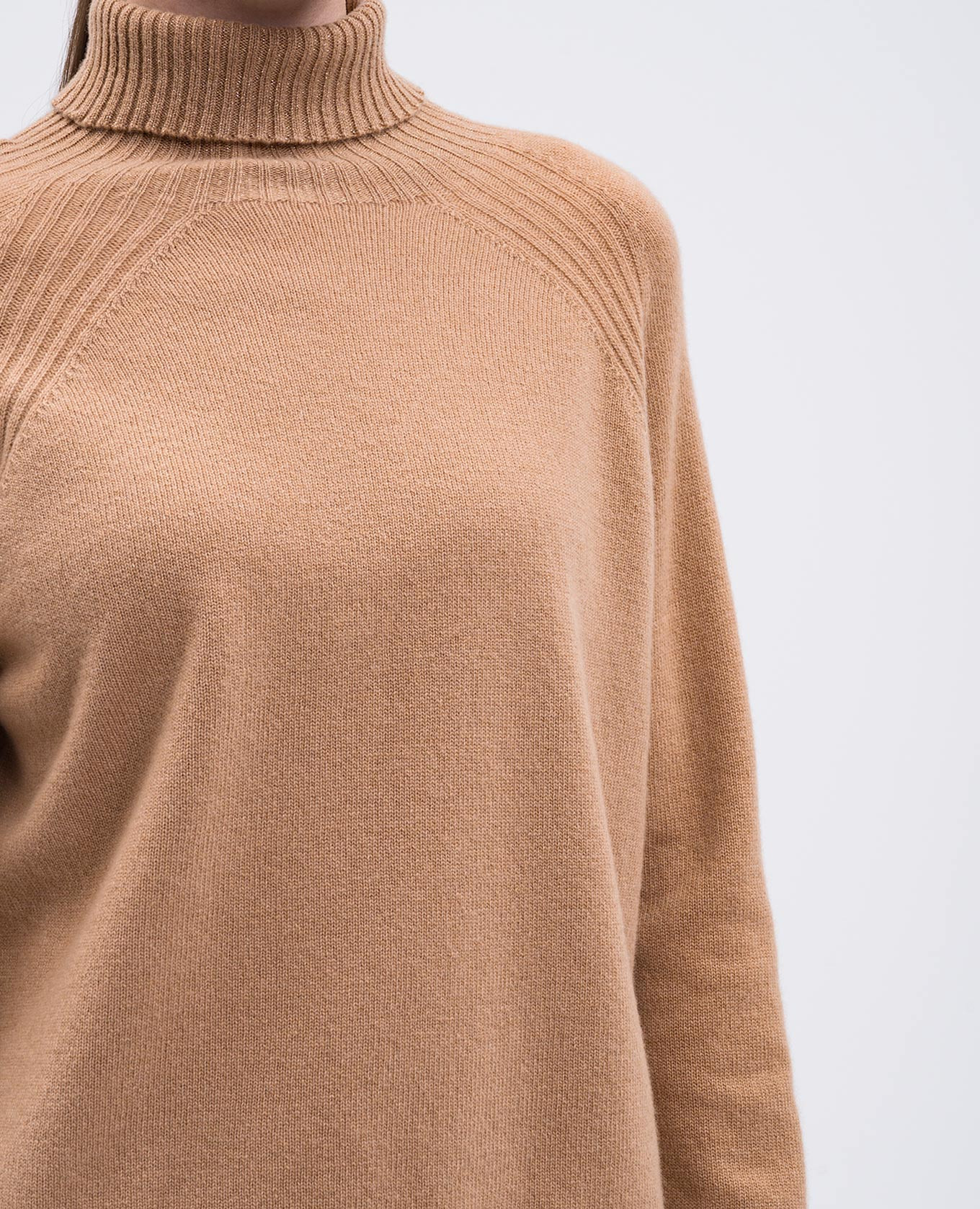 

Brown wool and cashmere sweater with lurex Twinset