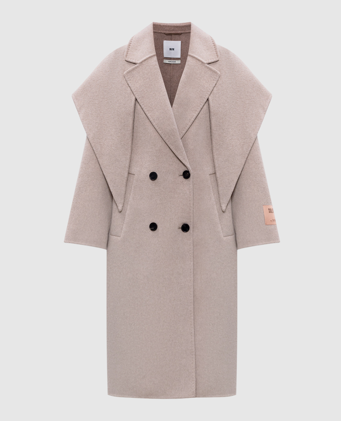 

Beige double-breasted wool and cashmere coat Solotre