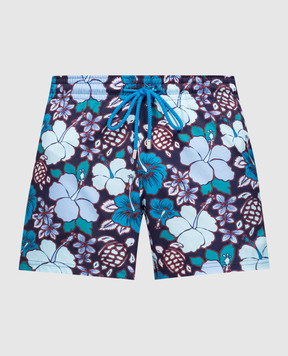 Vilebrequin Tropical Turtles Blue Swim Shorts MSOAF113