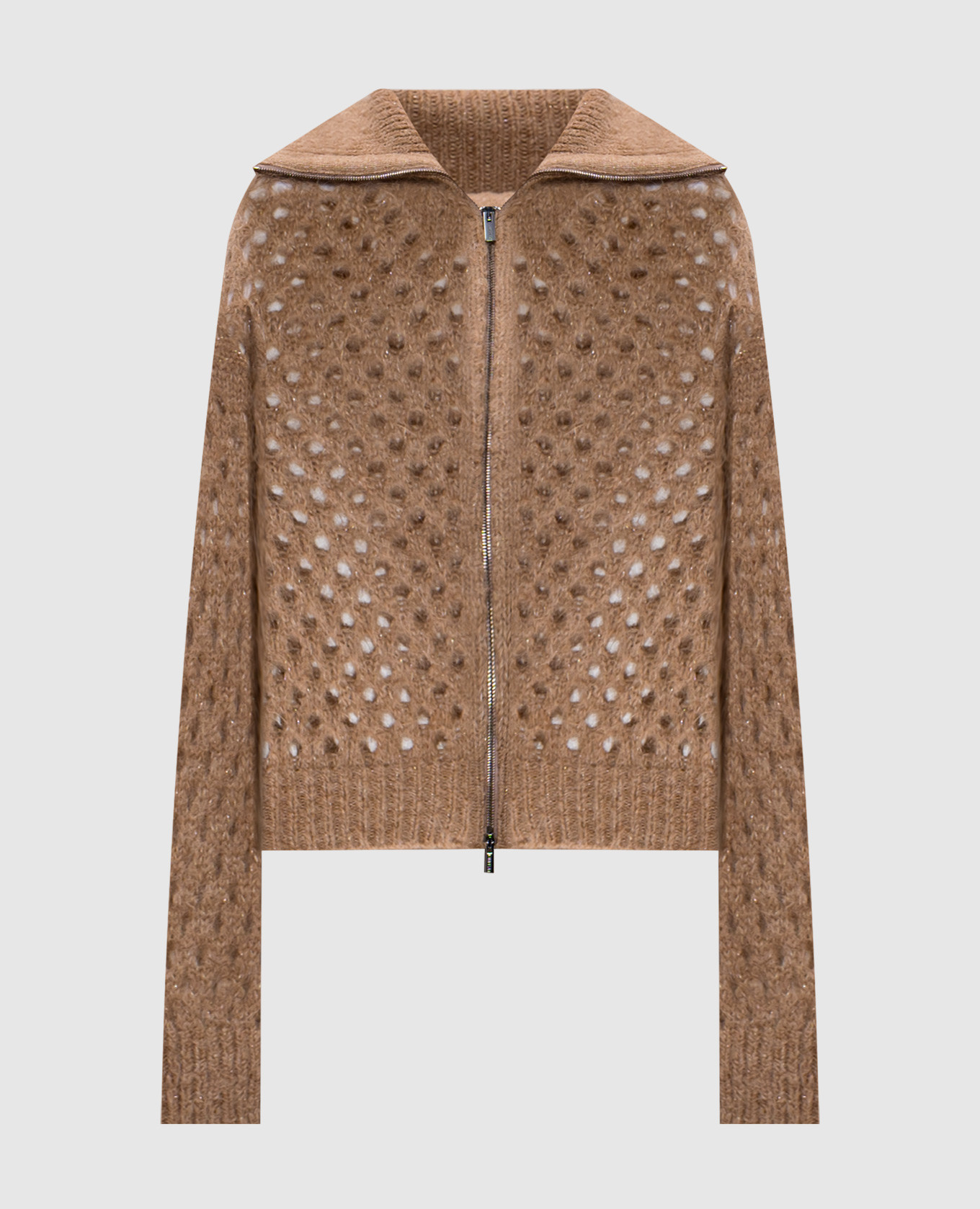 

Brown openwork cardigan with wool and lurex Peserico