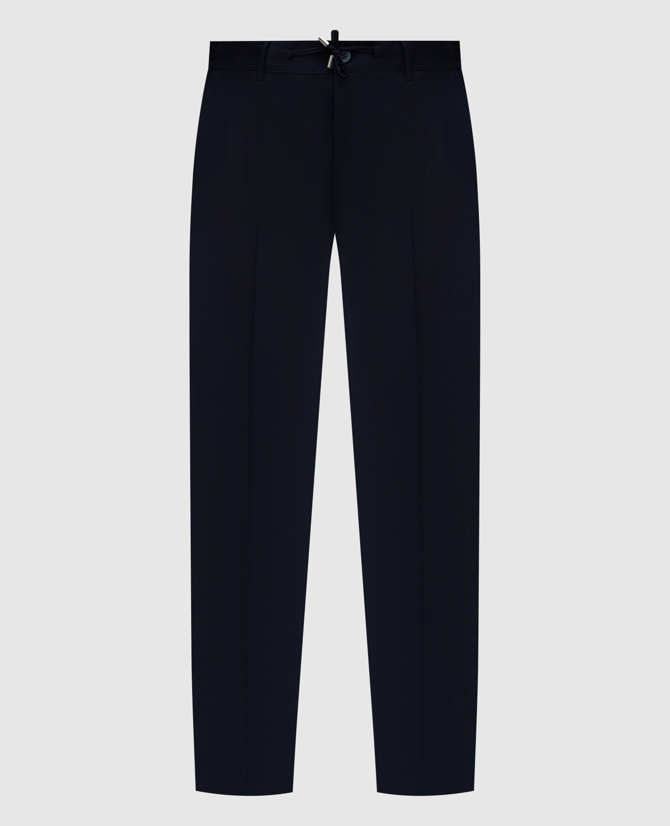 

Blue wool trousers with metal logo plate Stefano Ricci