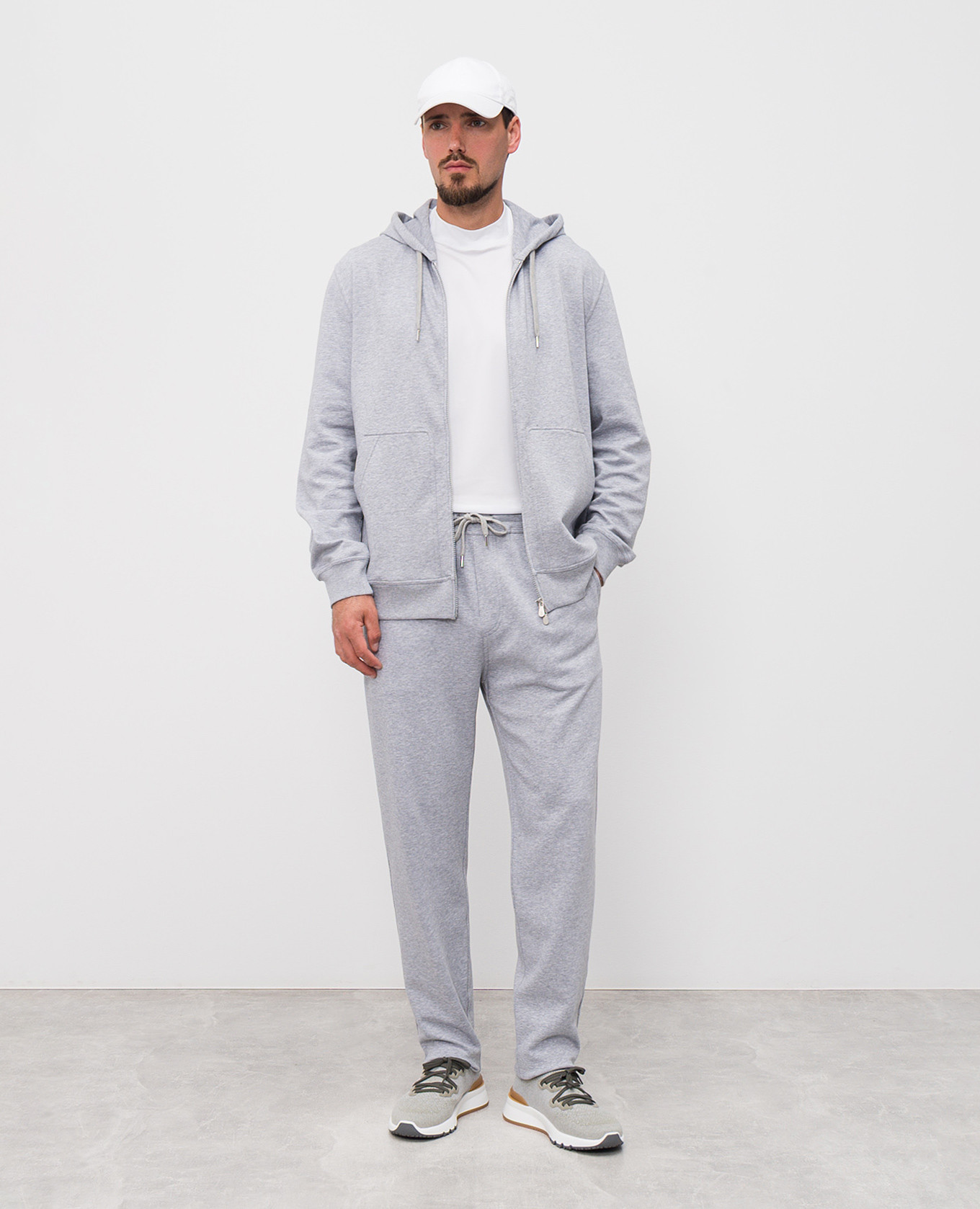 

Grey melange sports jacket Brunello Cucinelli