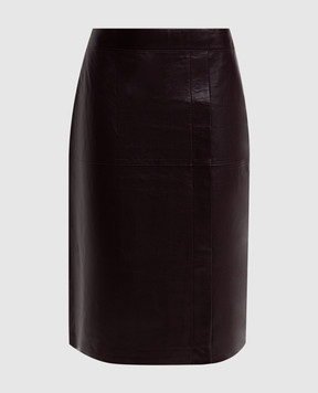 JOSEPH Burgundy leather skirt Sevres JF009479