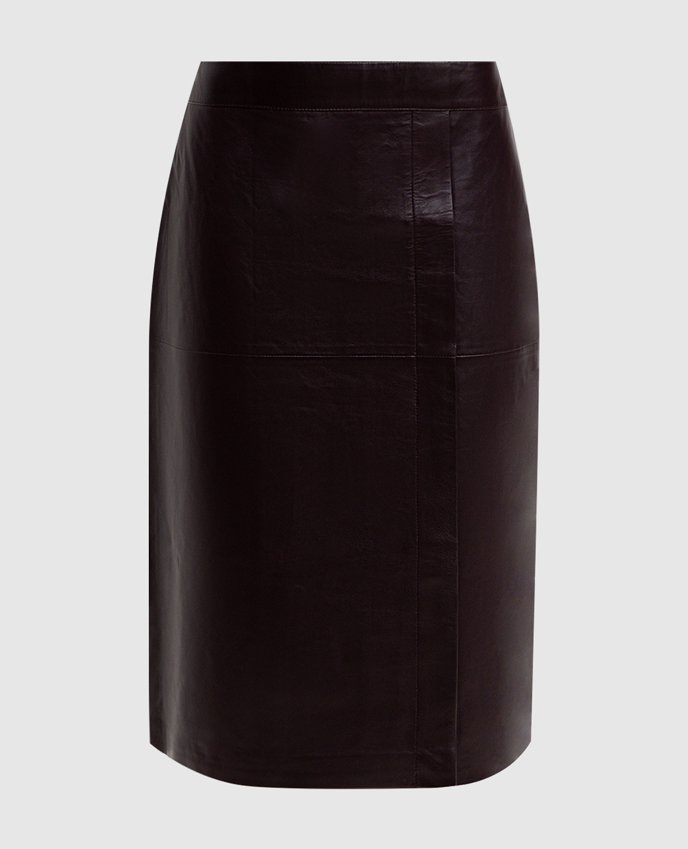 

Burgundy leather skirt Sevres JOSEPH