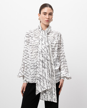 Balmain White blouse with Love Letter print EF1HT020VH61