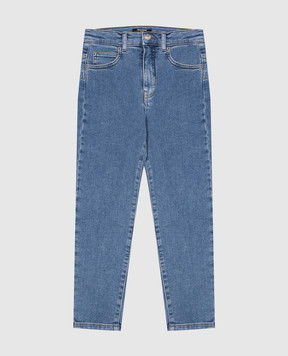 Balmain Children's blue jeans with logo BV6Q30Z23631214