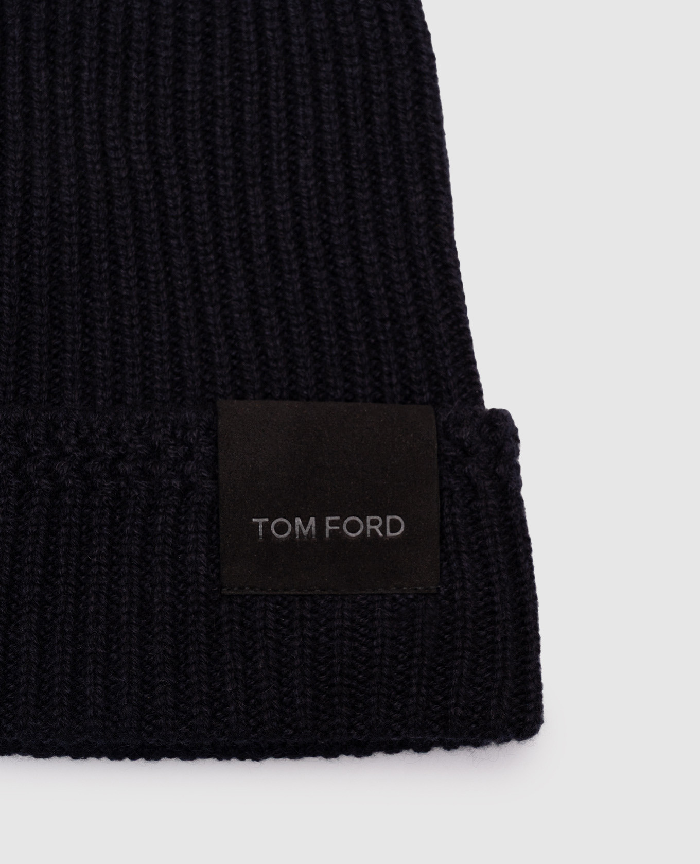 

Blue cashmere hat with logo Tom Ford