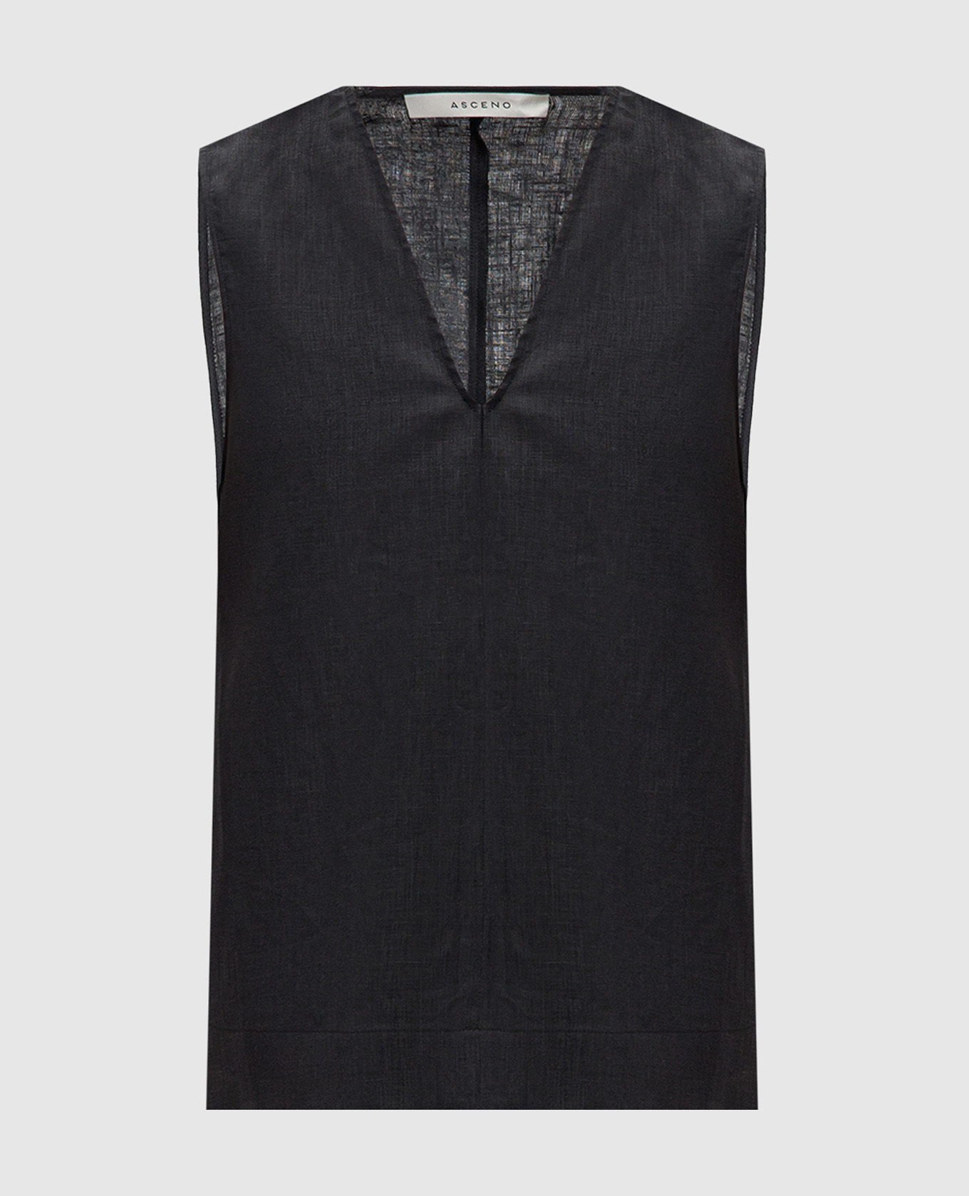 

Phoebe black linen top Asceno