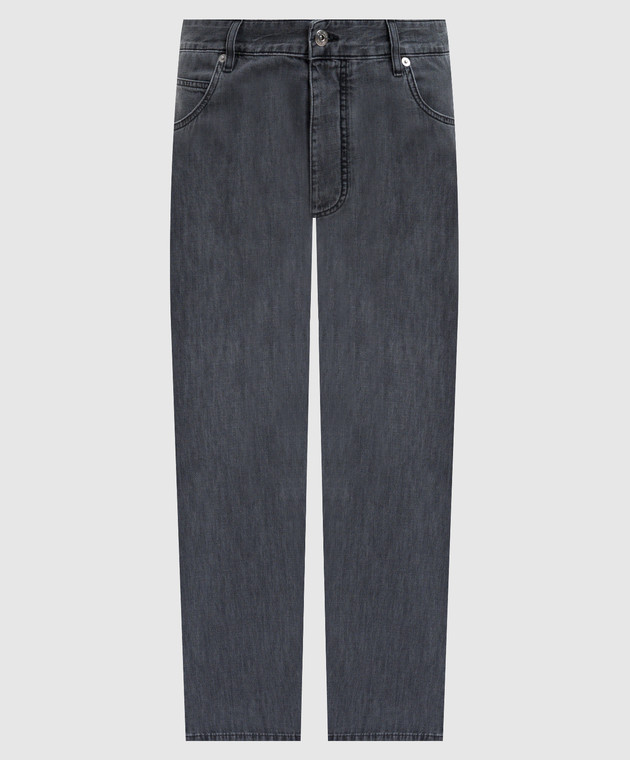 Bottega Veneta - Grey jeans with logo patch 813511V5SO0 - shop
