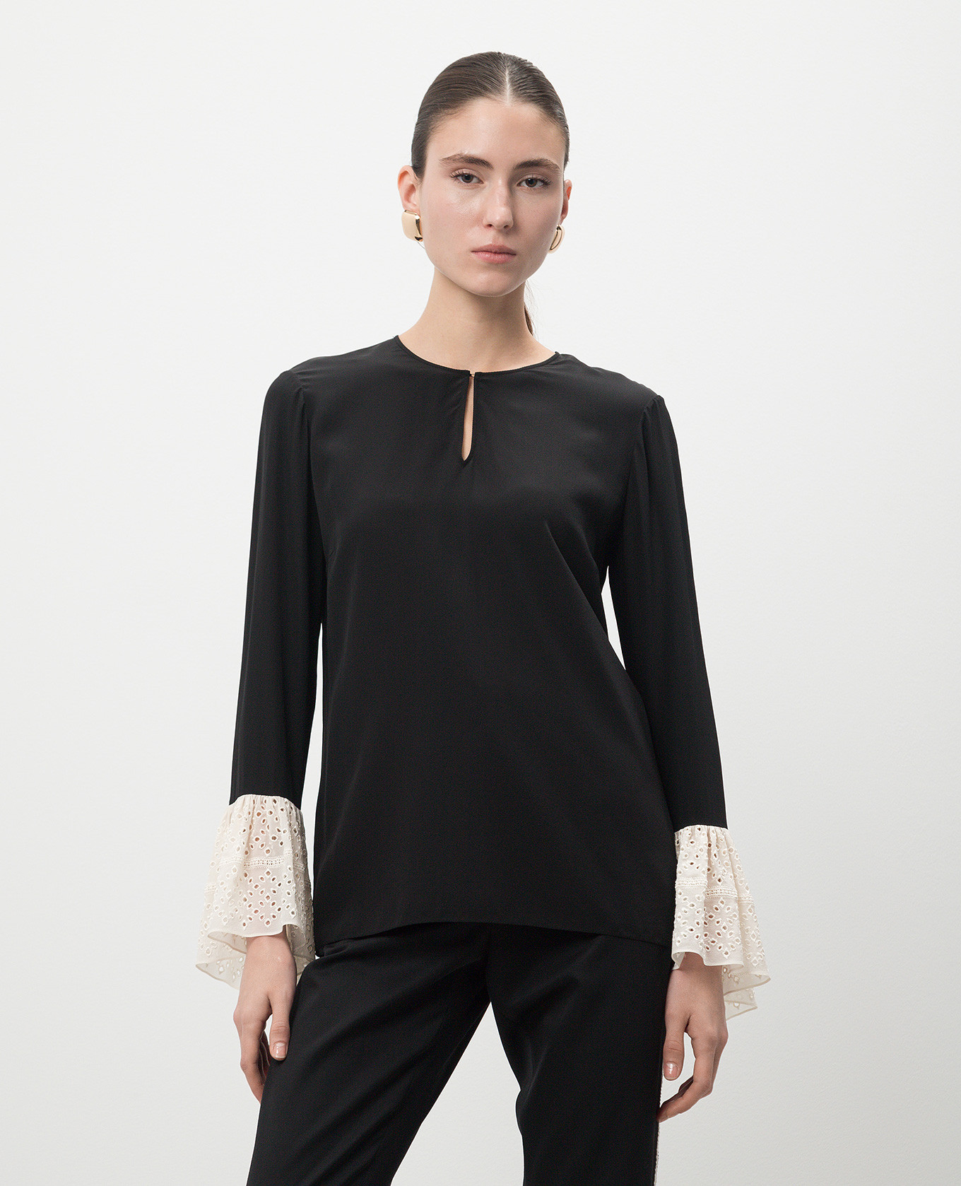 Black silk blouse Saint Laurent 3