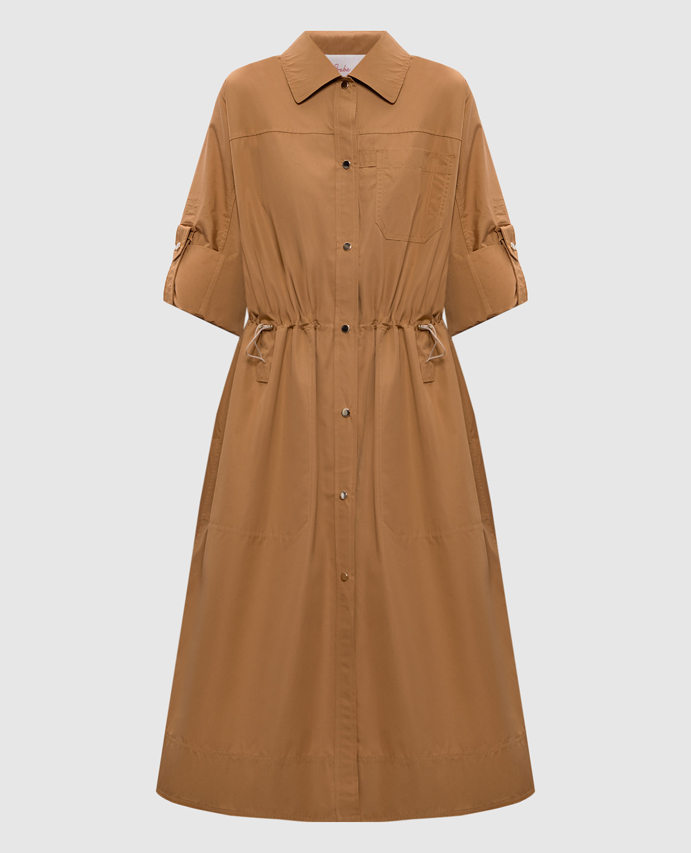 Brown midi shirt dress Babe Pay Pls
