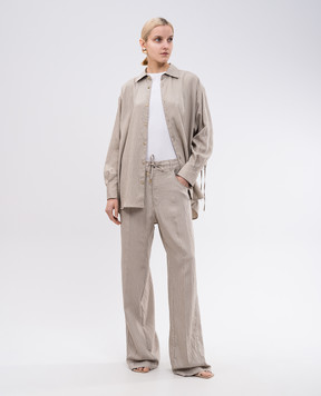 DARKPARK Beige Keanu striped shirt WSH20FAC79