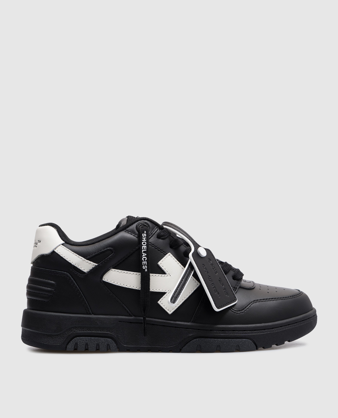 Black leather sneakers Out of Office Off-White