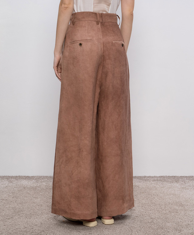 パンツ UMA WANG Woman Pants Brown UW3016 UW50 UMA WANG - Brown Paella linen pants UW3016 - shop with