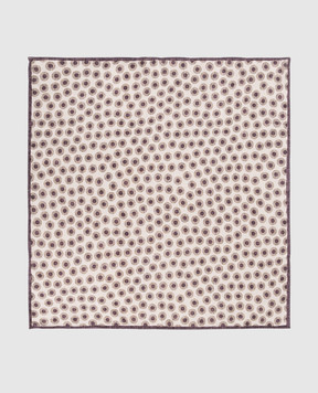 Brunello Cucinelli Beige polka dot silk pache scarf MI8780091
