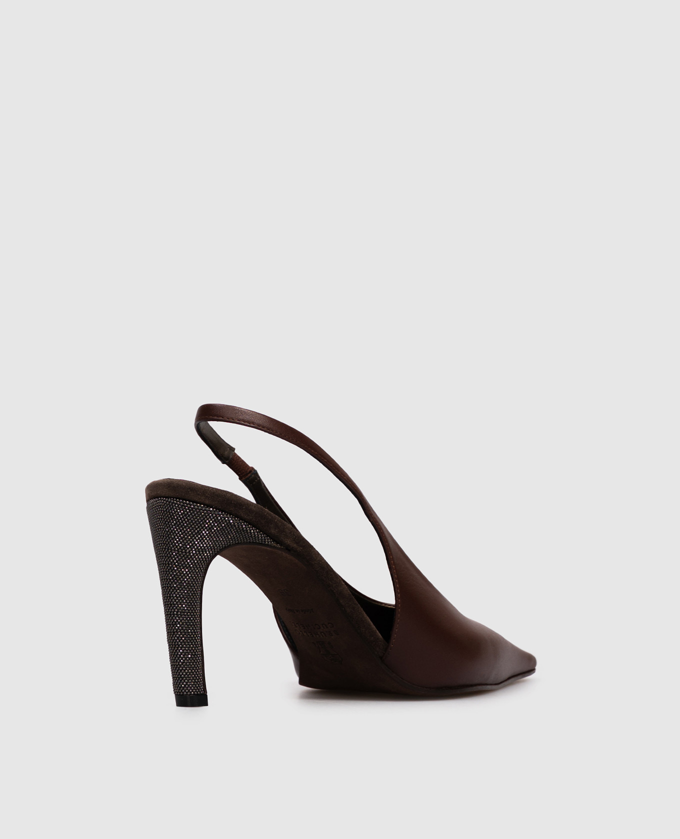 

Brown leather slingbacks with monil chain Brunello Cucinelli
