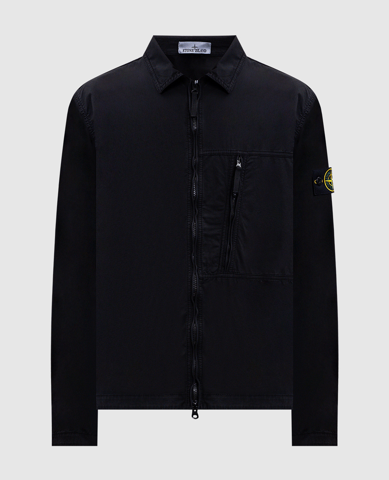 

Black jacket with logo patch Stone Island