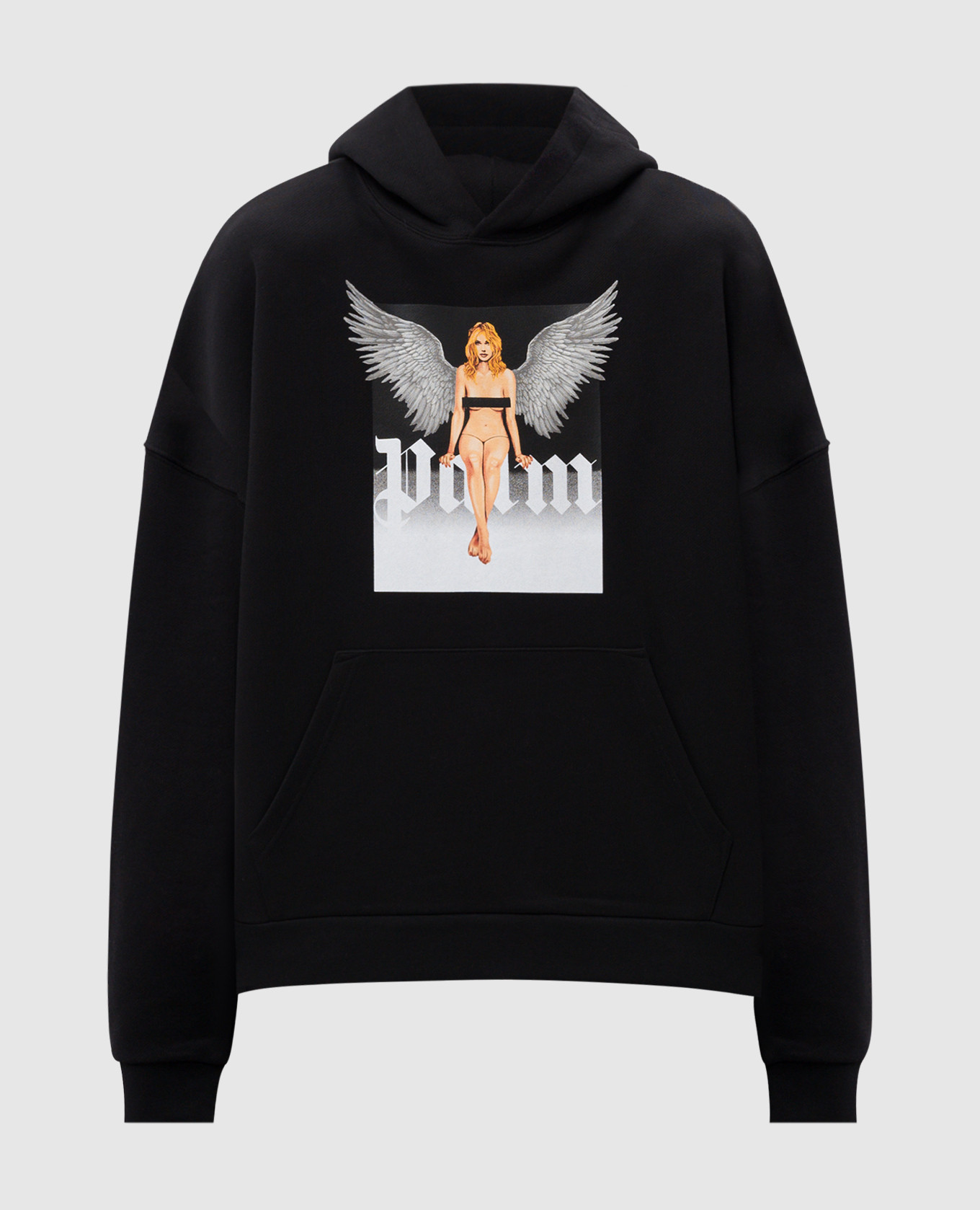 

Black Crystal pin up hoodie with logo print Palm Angels