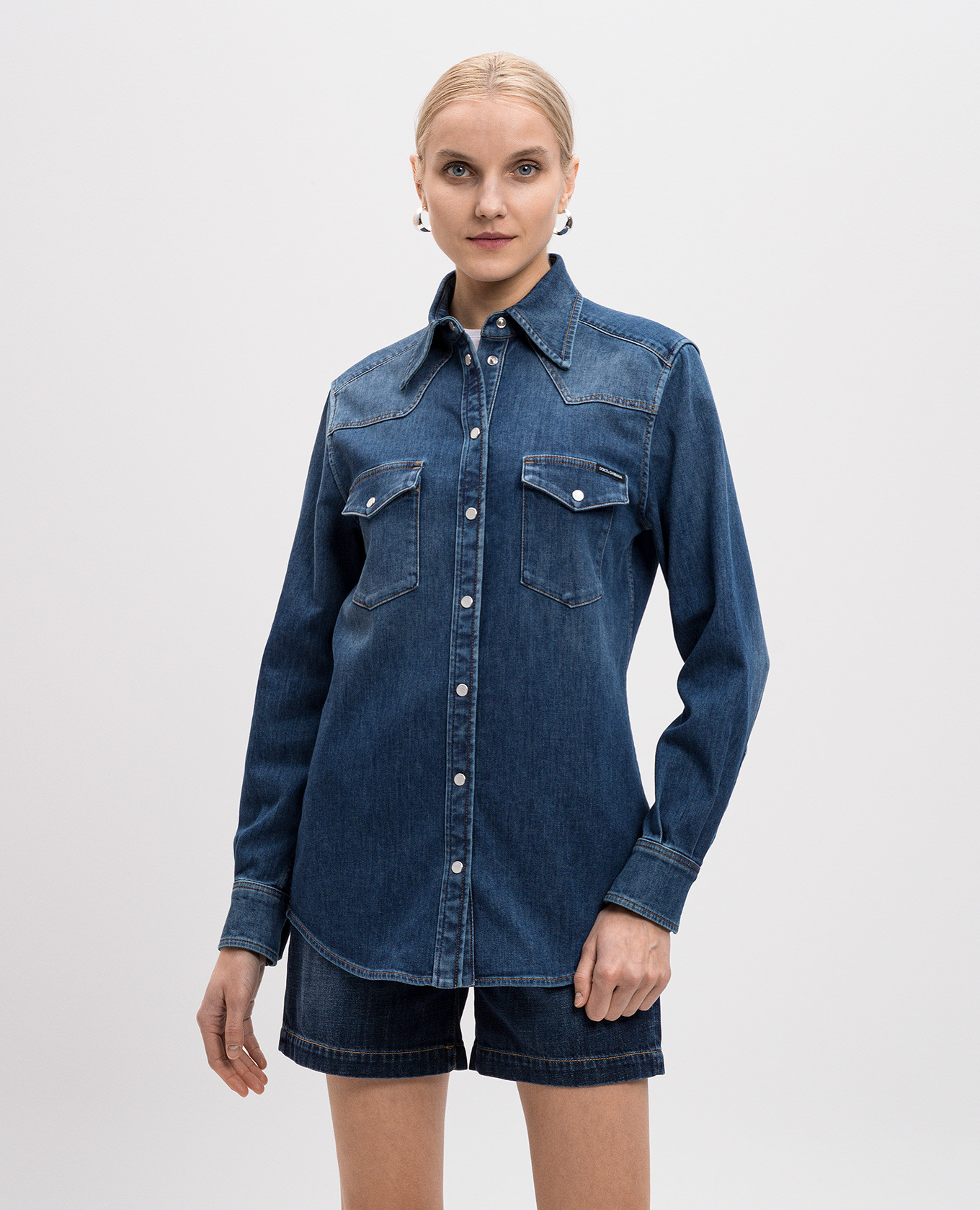 

Blue denim shirt with a worn effect Dolce&Gabbana