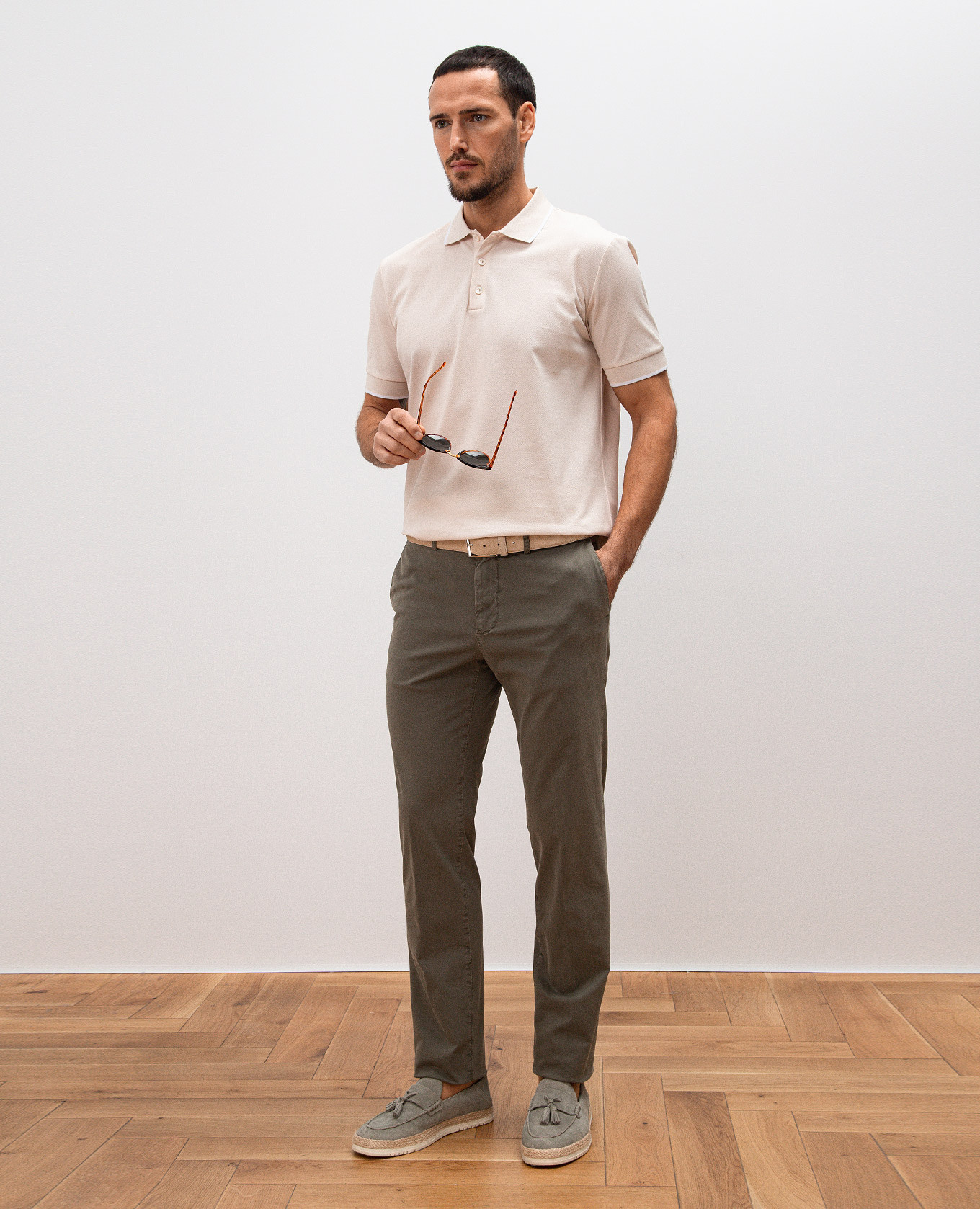 

Green chinos with logo Peserico