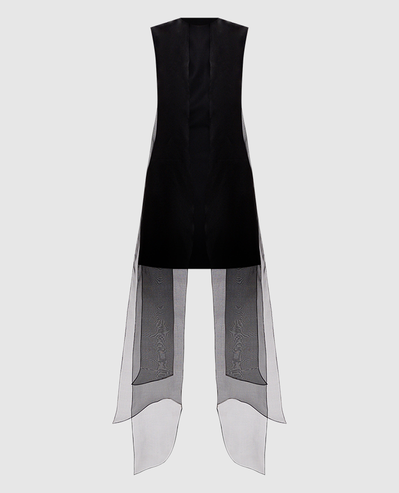 

Black wool mini dress with ribbons Materiel