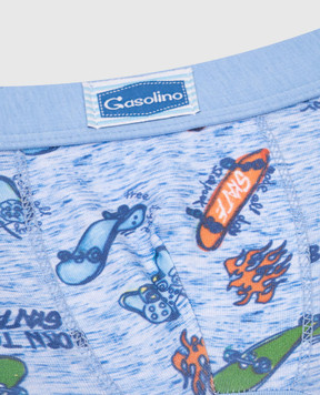 RiminiVeste Children's blue melange Gasolino boxer briefs with print U3700