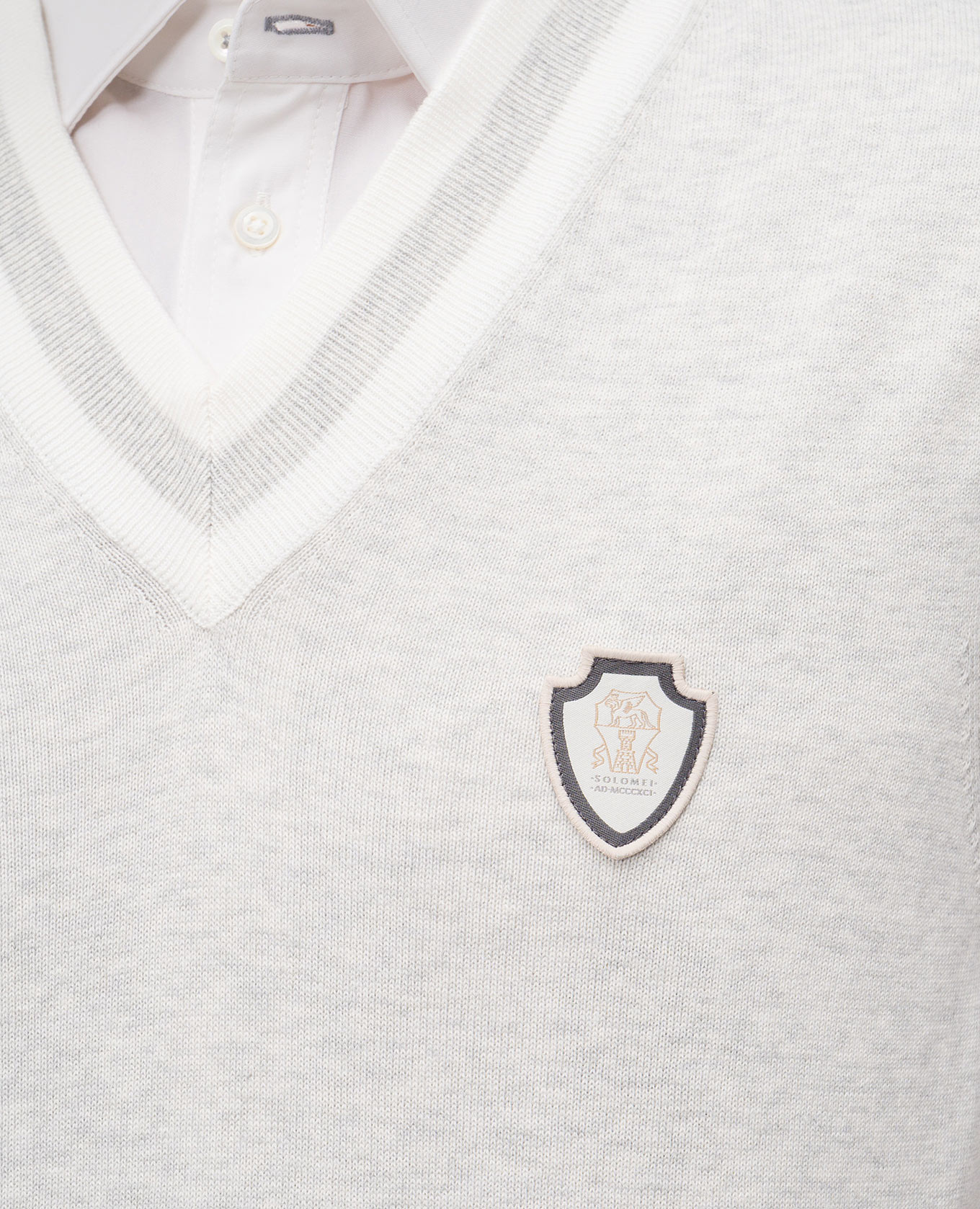 

Grey vest with logo patch Brunello Cucinelli