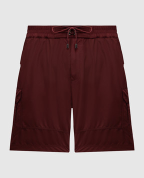 Dolce&Gabbana Burgundy Logo Cargo Swim Shorts M4F42TONR46