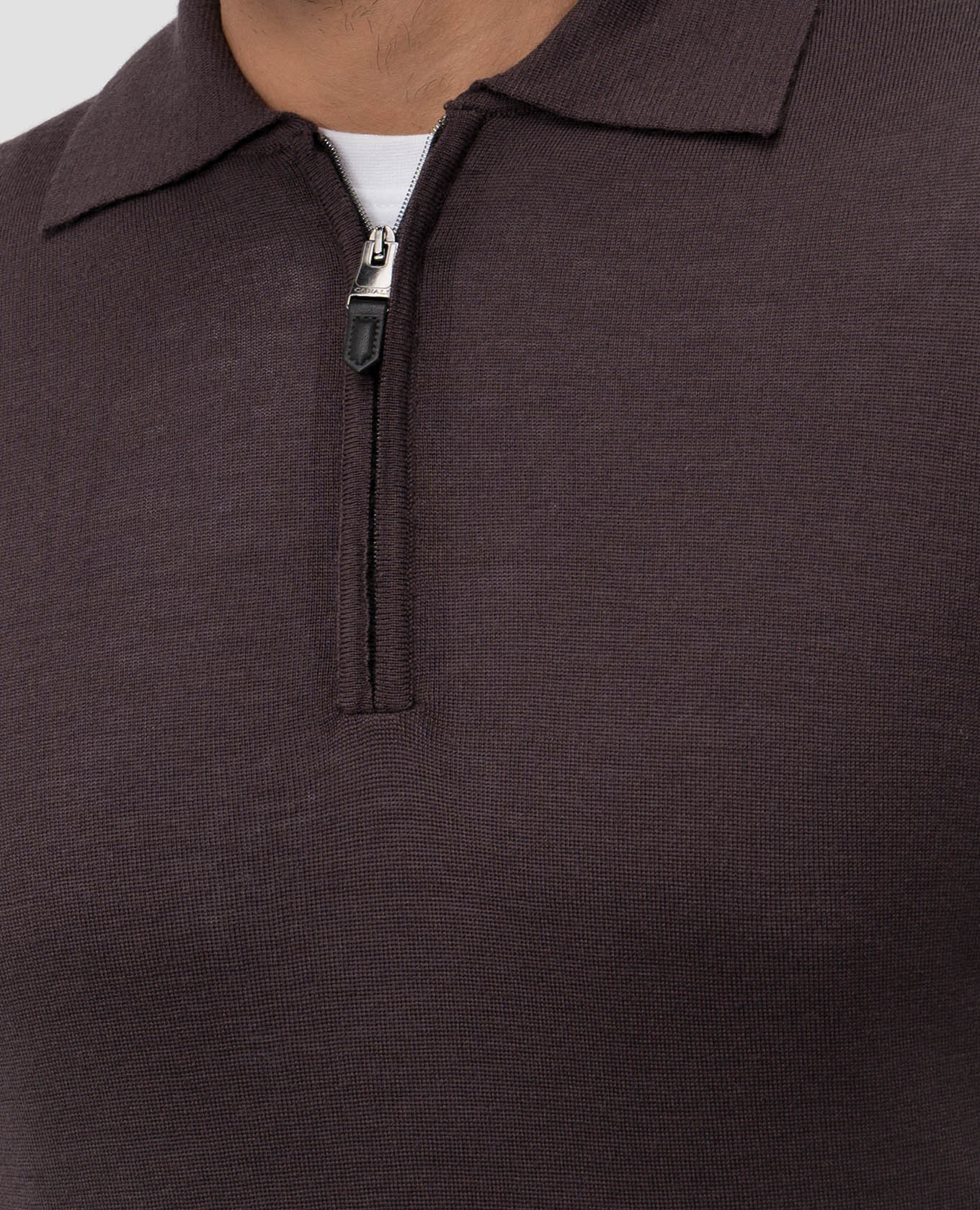 

Gray wool polo shirt Canali, Grey