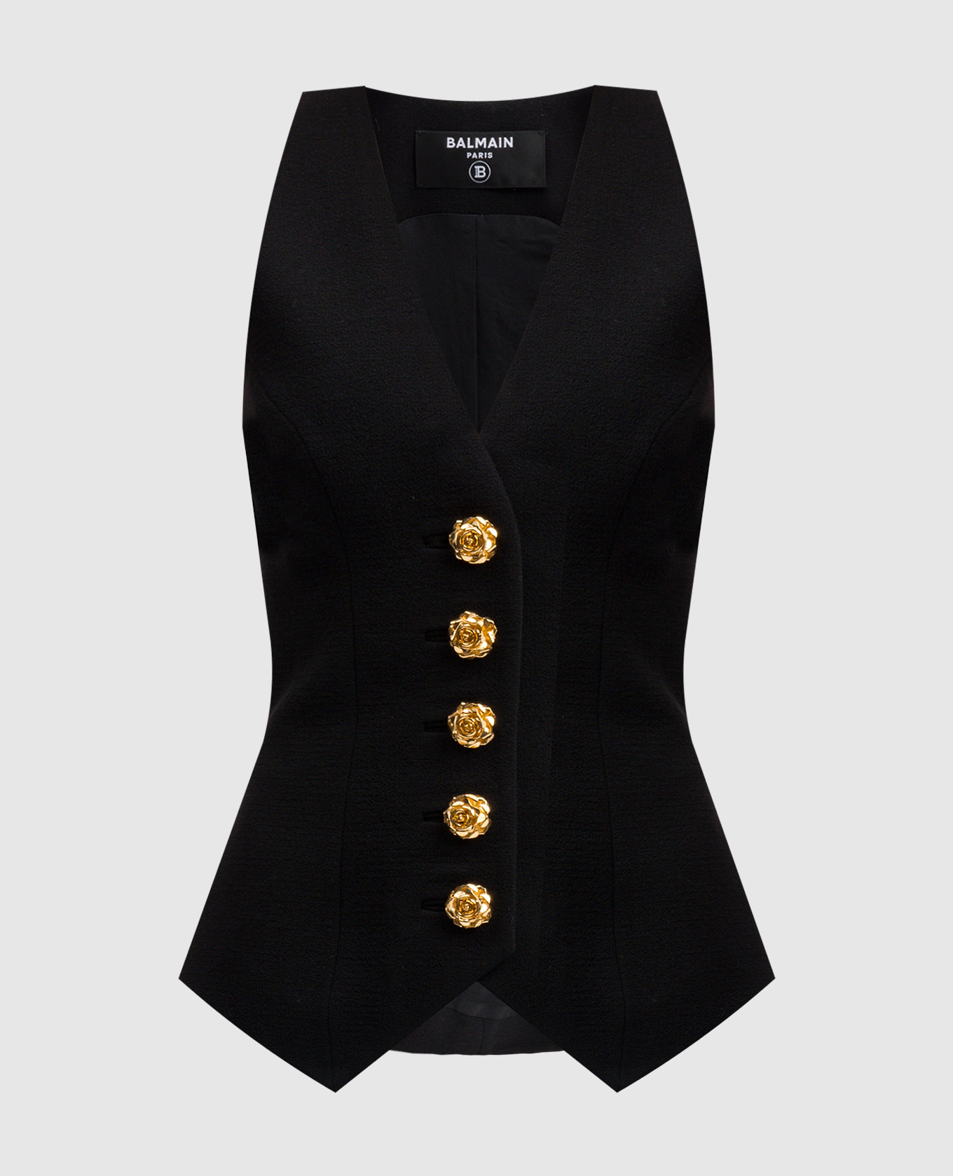 Black vest made of wool Balmain