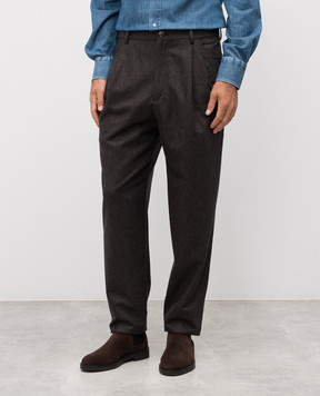 Brunello Cucinelli Brown wool pants M038PS2480