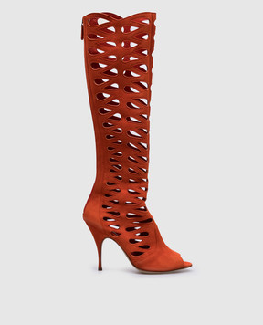 Brian Atwood ELECTRA orange suede boots ELECTRA