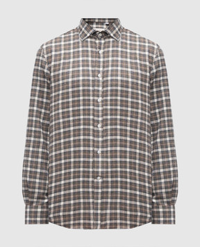 Doriani Cashmere Brown checkered shirt DOSLIDR3108