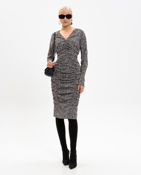 Dolce&Gabbana Draped silk midi dress F6TWETFSA70