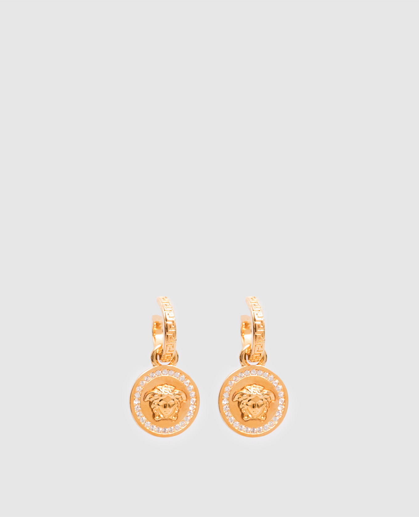 

Gold-tone Medusa crystal earrings Versace, Golden