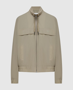 Ami Paris Khaki windbreaker with logo HJK051PA0009