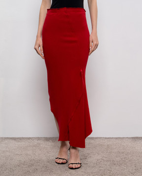 Marc Le Bihan Red asymmetrical skirt 2752