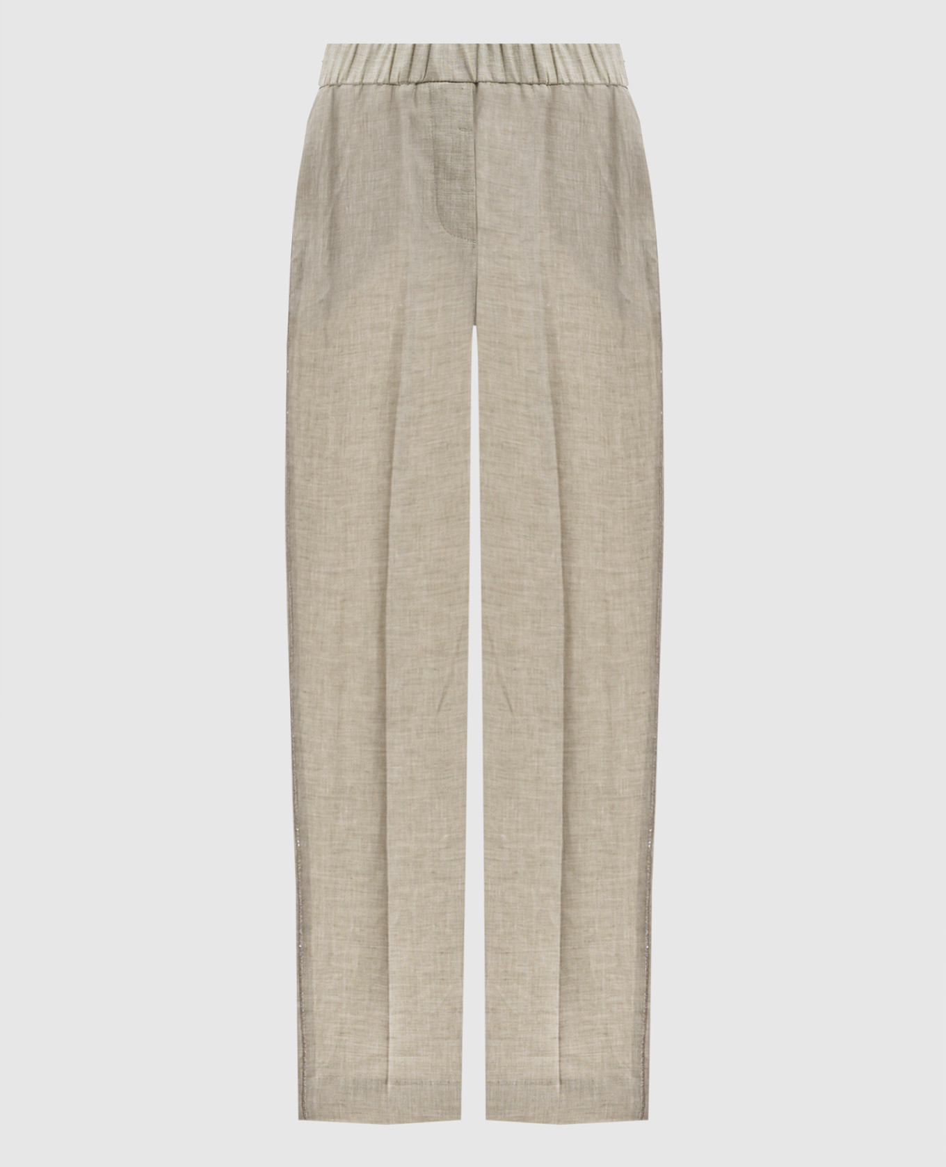 

Green linen pants with monil chain Peserico