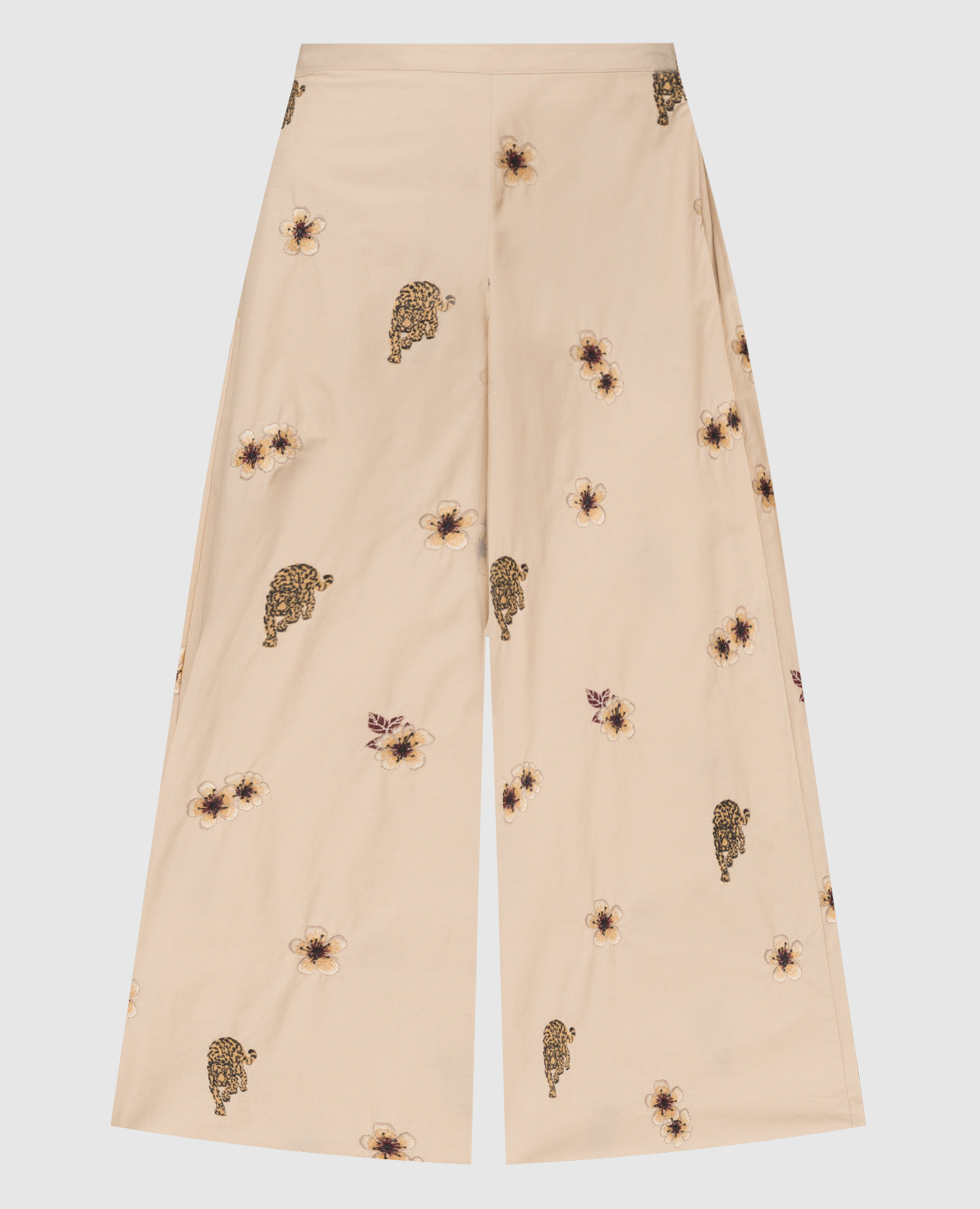 Beige culottes with embroidery twinset
