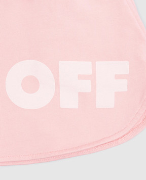 Off-White Children's pink shorts with logo print OGCI001S25FLE001