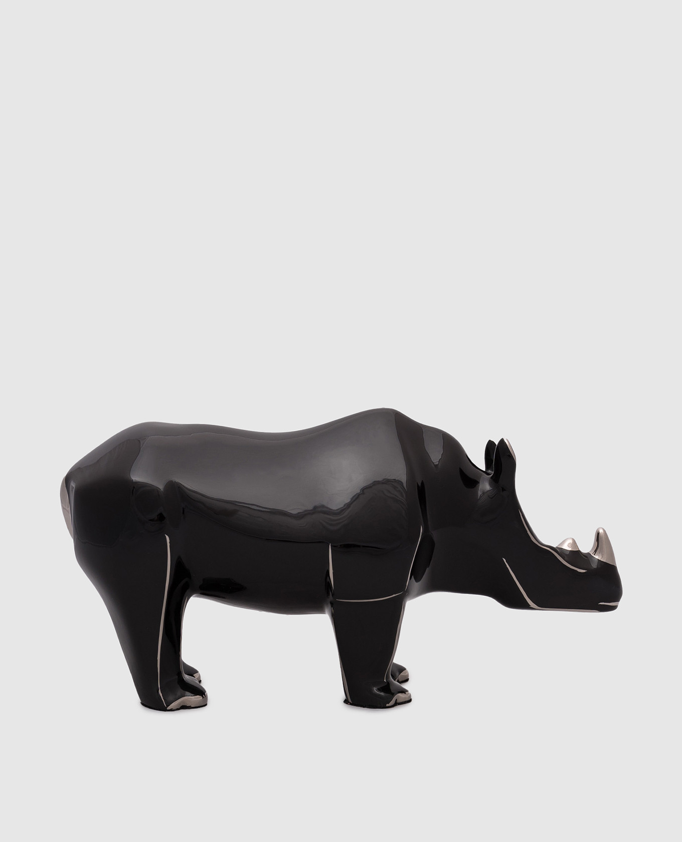 Platinum black porcelain rhinoceros stefano ricci