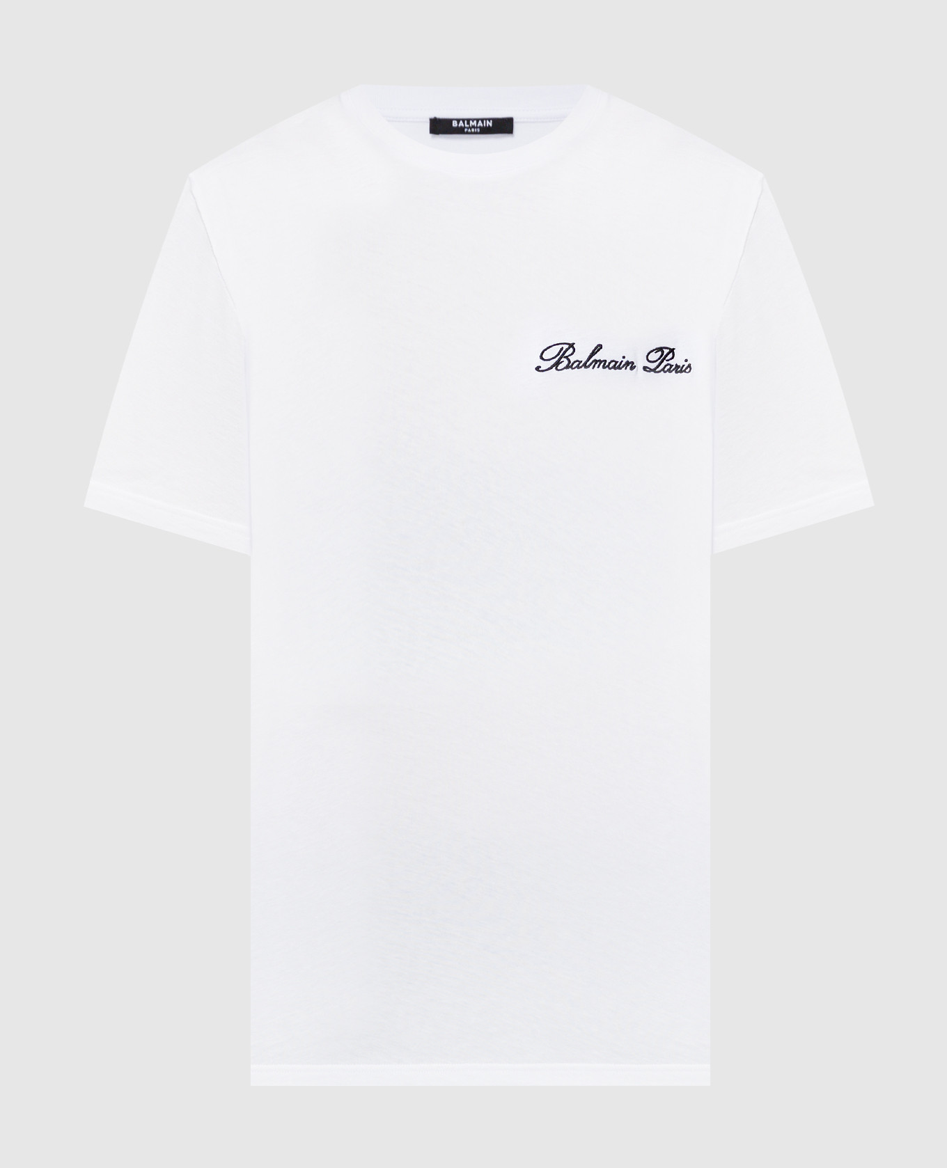 

White t-shirt with logo embroidery Balmain