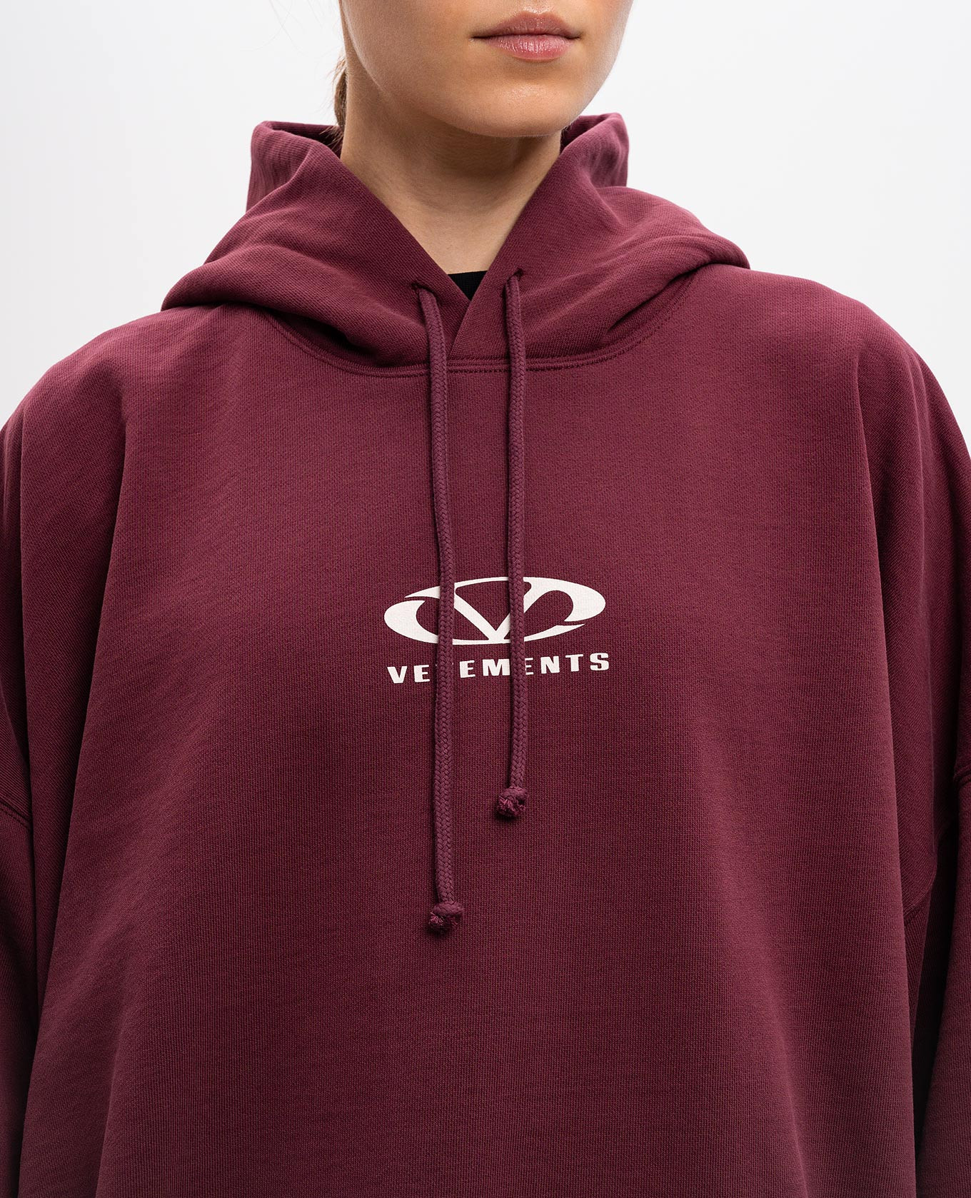 

Burgundy logo hoodie Vetements