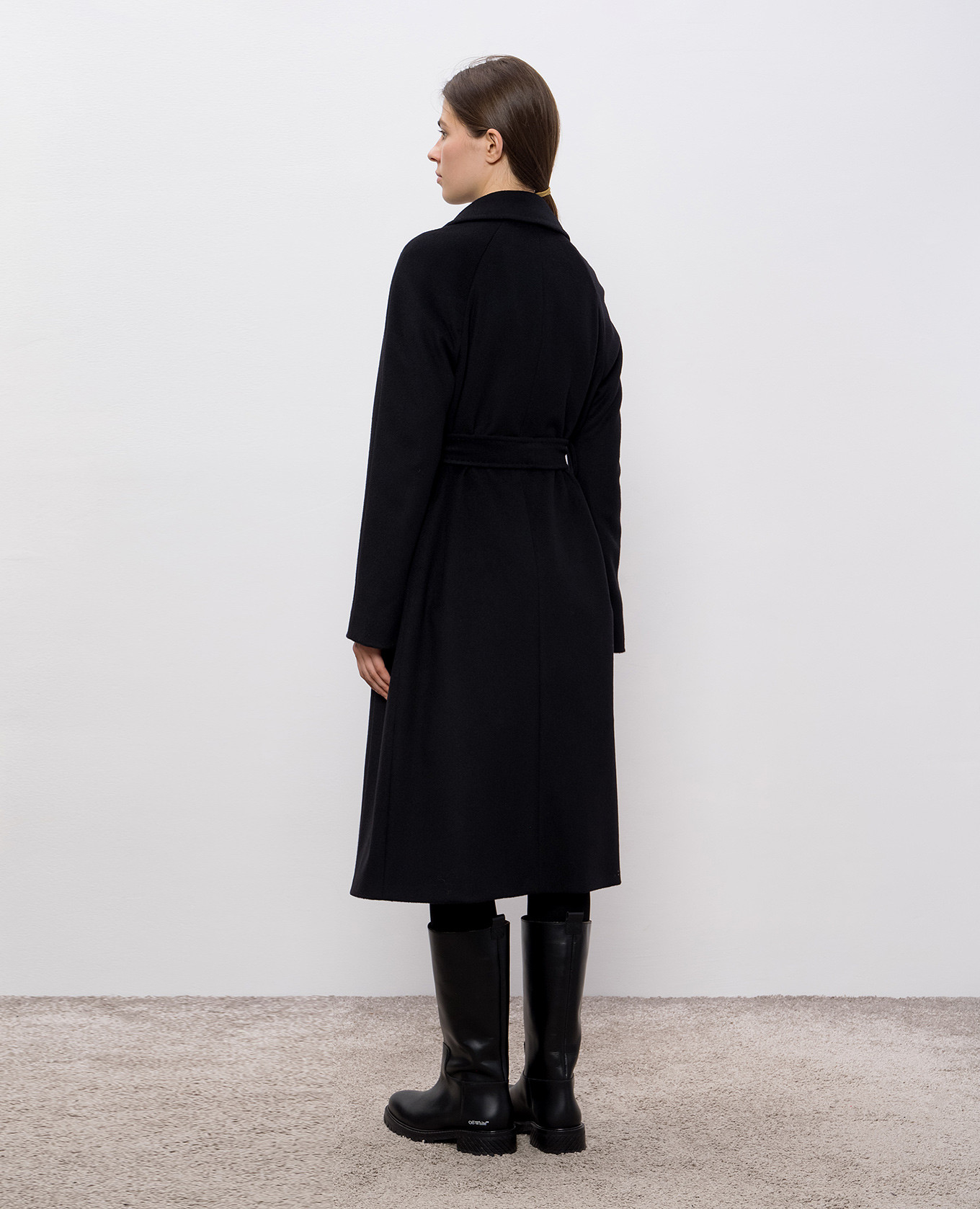 

Black double-breasted wool coat Heresis