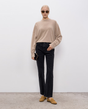 Loulou de Saison JUDE gray jeans with logo patch JUDE