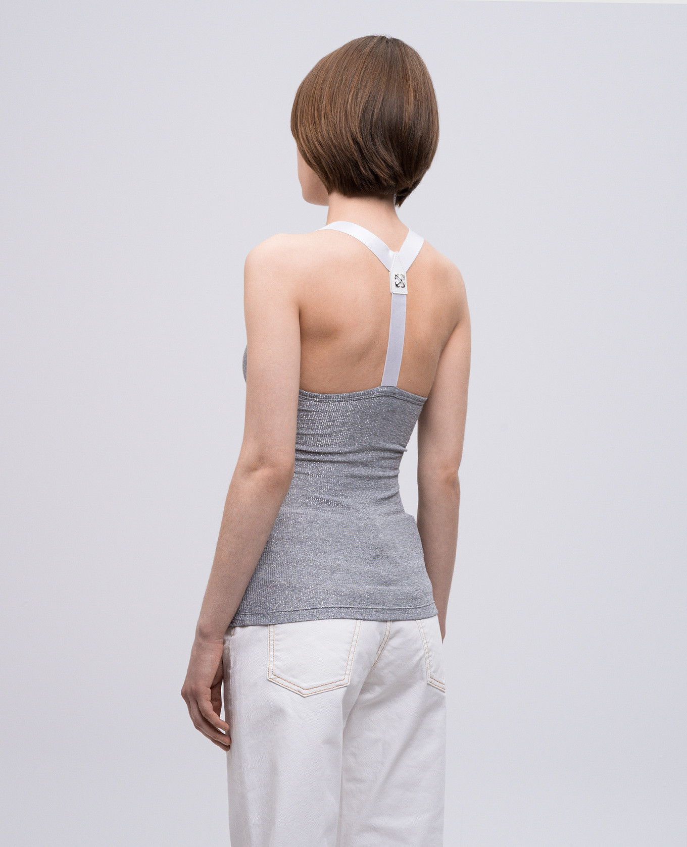 

Gray ribbed top with lurex Off-White, Grey