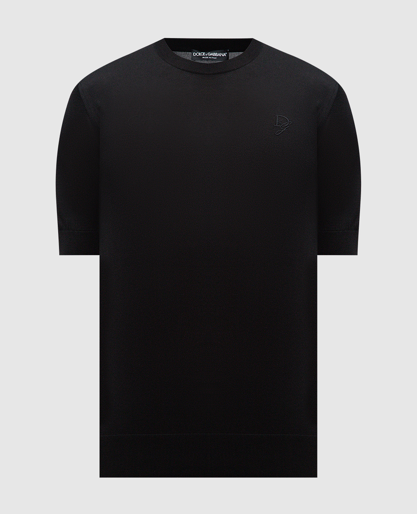 

Black silk jumper with monogram logo embroidery Dolce&Gabbana